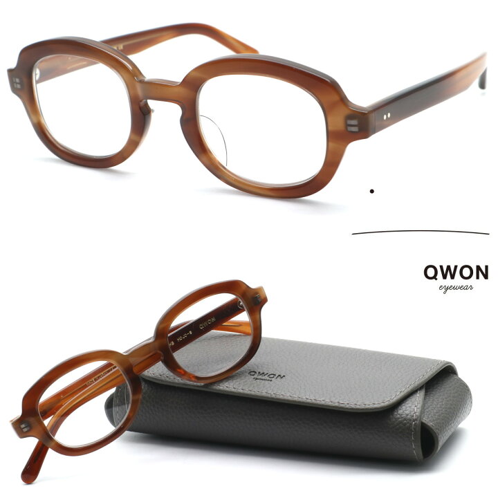 楽天市場】【QWON】クヲン model:MOJO-S col.GY-HB メガネ 度付又は度 