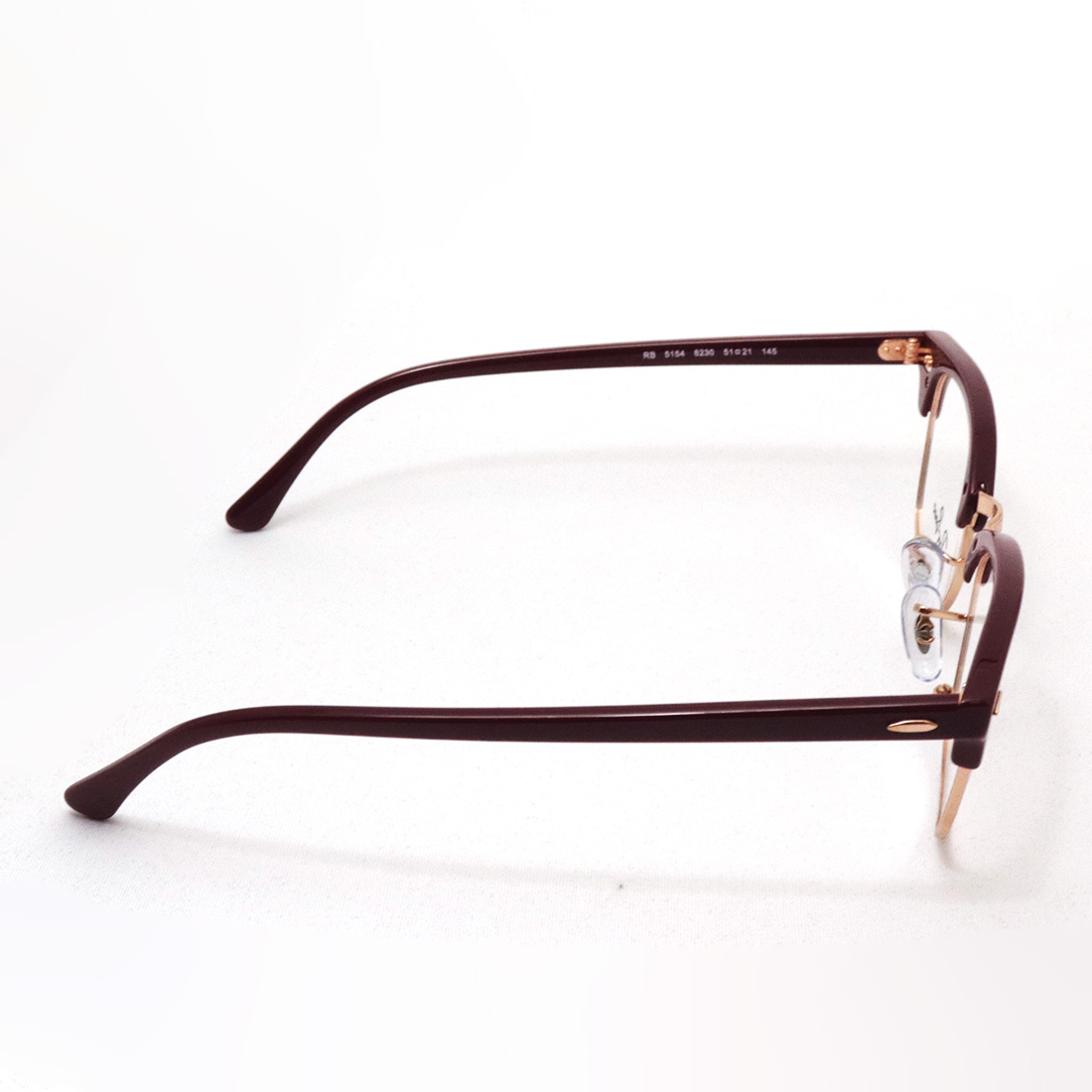 NewModel 正規レイバン日本最大級の品揃え レイバン メガネ フレーム クラブマスター Ray-Ban RX5154 8230 伊達メガネ  度付き ブルーライト カット 眼鏡 黒縁 RayBan ブロー レッド系 ゴールド系 眼鏡・サングラス