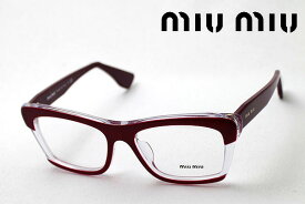 おすすめ価格 【ミュウミュウ メガネ 正規販売店】 miumiu MU08MVA DHH1O1 伊達メガネ 度付き ブルーライト カット 眼鏡 miumiu Made In Italy スクエア ケースなし