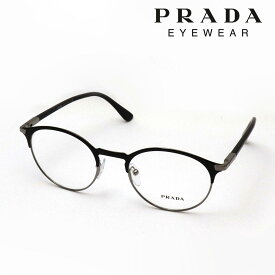 【プラダ メガネ 正規販売店】 Made In Italy PRADA PR58YV YDC1O1 丸 メガネ メタル 伊達メガネ 度付き ブルーライト カット 眼鏡 黒縁 HERITAGE ラウンド ブラック系