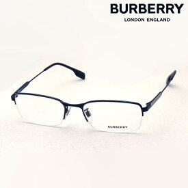 【バーバリー メガネ 正規販売店】 BURBERRY BE1353TD 1001 54 伊達メガネ 度付き ブルーライト カット 眼鏡 黒縁 Made In Italy ハーフリム ブラック系