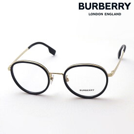 【バーバリー メガネ 正規販売店】 BURBERRY BE1358D 1109 伊達メガネ 度付き ブルーライト カット 眼鏡 黒縁 Made In Italy ラウンド ブラック系 ゴールド系