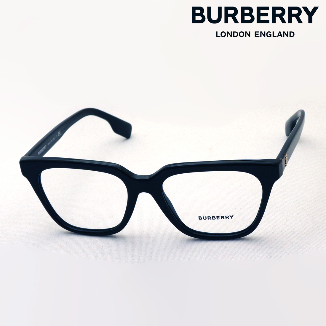 バーバリー メガネ 正規販売店 BURBERRY BE2324 3001 52 伊達メガネ 度付き ブルーライト カット 眼鏡 Made  In Italy スクエア ブラック系 : グラスマニア -Tokyo Aoyama