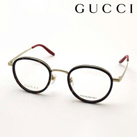 NewModel 【グッチ メガネ 正規販売認定店】 GUCCI GG1357OJ 004 伊達メガネ 度付き 眼鏡 Made In Japan ラウンド トータス系 ゴールド系