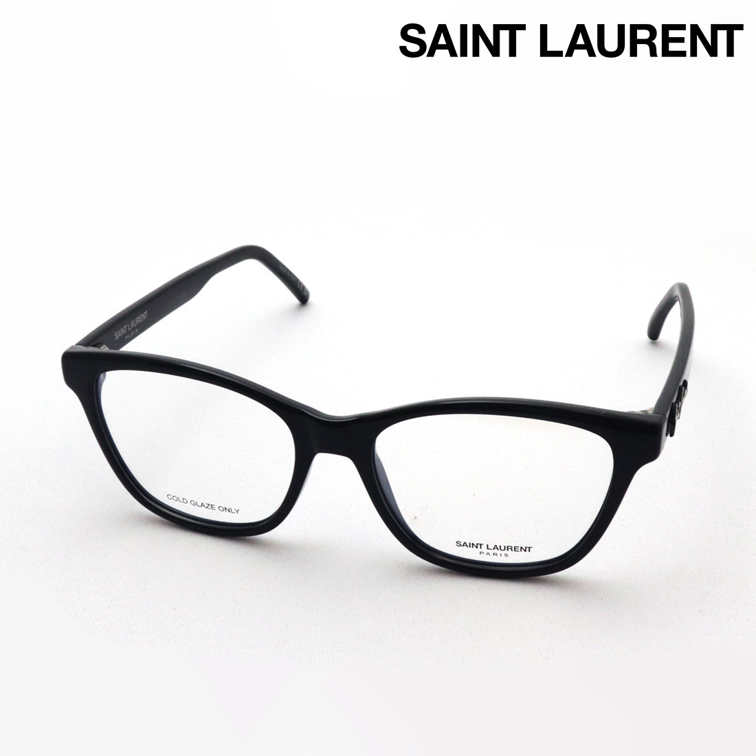  SAINT LAURENT SL338 001 サン ローラン 伊達メガネ 度付き ブルーライト カット 眼鏡 スクエア ブラック系
