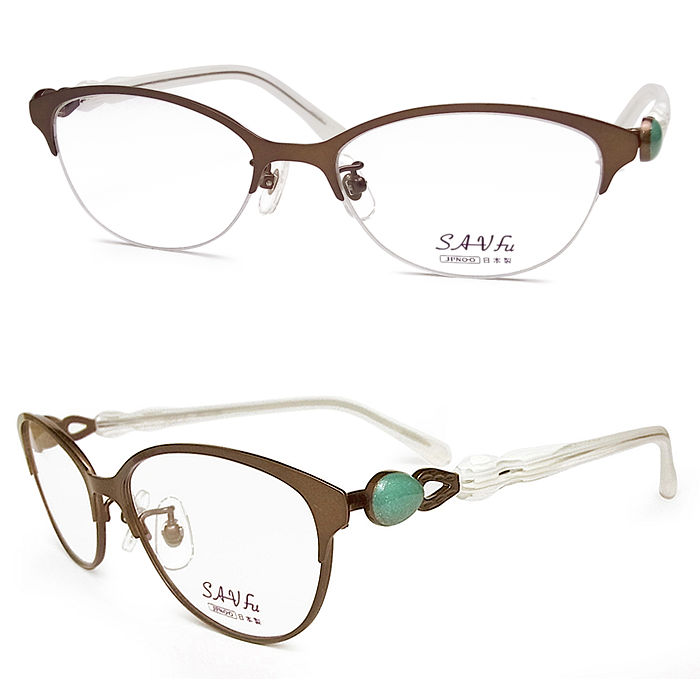 お洒落で知的なメガネ SAVfu6210-BR 福井 鯖江の日本製のフレームです。女性用 眼鏡 伊達眼鏡に度付めがねに メンズ | グラス・パパ