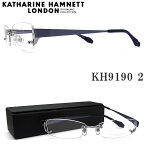 KATHARINE HAMNETT キャサリンハムネット メガネ KH9190 2 縁ナシ ツーポイント 眼鏡 伊達メガネ 度付き グレー チタン 日本製 メンズ・レディース 男性・女性