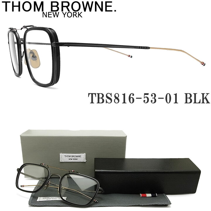 楽天市場】トムブラウン THOM BROWNE. メガネ TBS816-53-01 BLK-GLD 