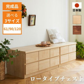 ロータイプチェスト 幅60.5 ナチュラル ダークブラウン 60.5cm 90cm 119.5cm 北欧 おしゃれ かわいい 収納 コンパクト シンプル タンス低い 木製 収納 収納ケース 日本製 完成品 送料無料 家具インテリア GLASSY