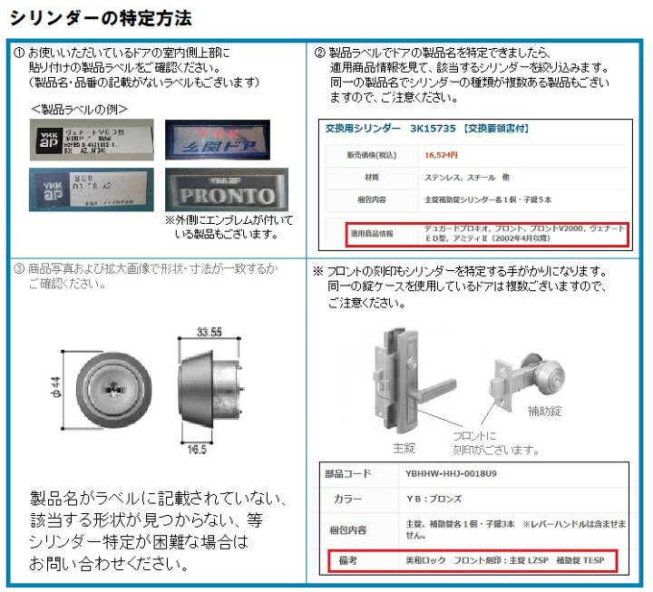 楽天市場】YKKAP 交換用シリンダー 扉厚76mm用・扉厚82mm用 HH 