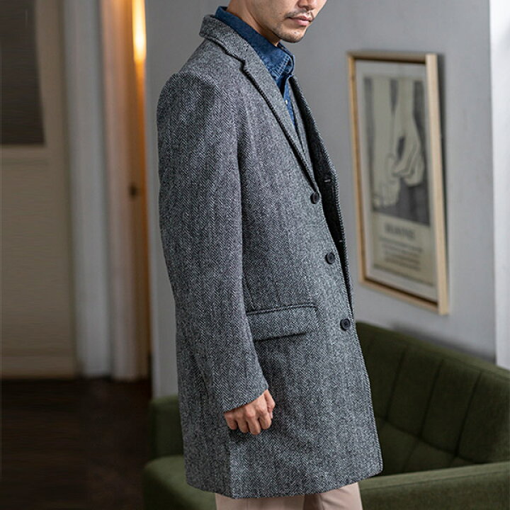 楽天市場 ハリスツイード チェスターコート Harris Tweed Herringbone Club ヘリンボーンクラブ 送料無料 父の日 名入れギフト豊富 グレンチェック