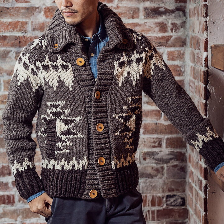 楽天市場 ペルー製 チマヨ カーディガン カーディガン カウチンセーター メンズ 男性 送料無料 父の日 名入れギフト豊富 グレンチェック