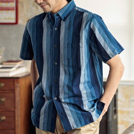 日本製 片貝木綿 半袖 ボタンダウンシャツ メンズ [送料無料] 父の日
