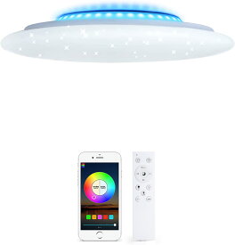 ledシーリングライト 8叠 調光 調色、42W alexa対応 シーリングライト、色と明るさの調整 は APPで制御できます、ベッドルーム子供部屋、天井照明 (φ39cm-3600lm)