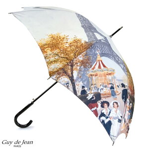 Guy de Jean ギ・ド・ジャン 長傘 レディース FD4ウジェーヌ・ドラクロワド 画家 アート ラクロア ドラクロワ エッフェル塔 エッフェル メリーゴーランド 傘 ワンタッチオープン ジャンプ傘