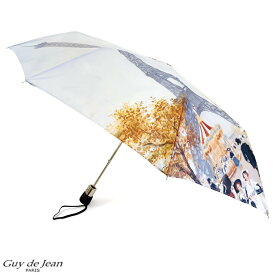 在庫限り Guy de Jean ギ・ド・ジャン 折傘 レディース FD5ウジェーヌ・ドラクロワド 画家 ラクロア ドラクロワ エッフェル塔 エッフェル メリーゴーランド 折り畳み傘 ワンタッチオープン 2つ折り傘 おりたたみ ジャンプ傘
