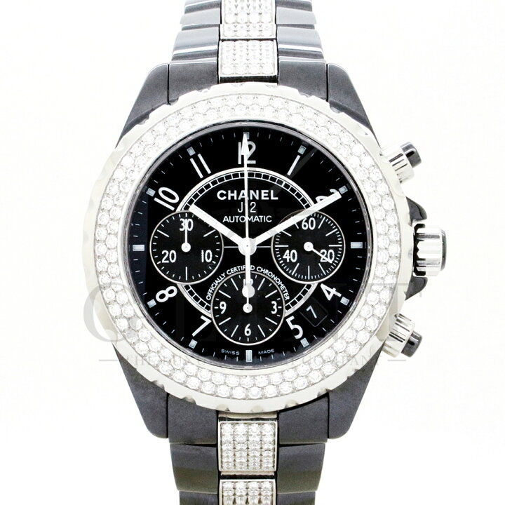 楽天市場】シャネル（CHANEL）J12 41mm クロノグラフ ブラック ベゼル  
