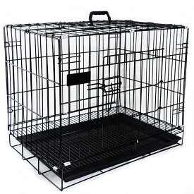 ペットケージ M 犬 ゲージ サークル 折りたたみ式 トレー付 　網すのこあり 小型犬 猫 鳥 うさぎ 動物 しつけ 部屋 幅60×奥行43 取手付　トイレ別 ペット 室内　ljb161-m