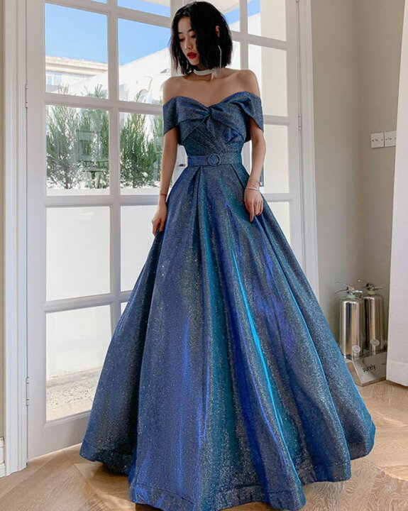 楽天市場】ALICE ラメ オフショルダー ベルト 背中編上げ Aライン  