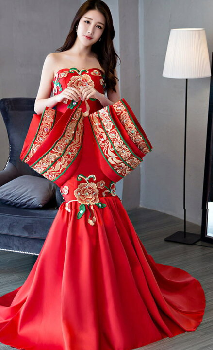 楽天市場】ALICE ベアトップ 刺繍 ビジュー トレーン 背中編上げ  