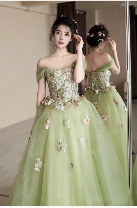 楽天市場】ANGEL 新作 オフショルダー フラワー スパンコール チュール  