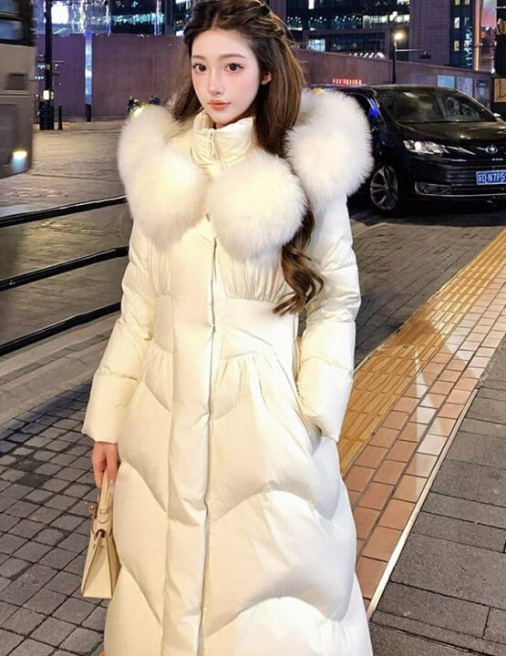 楽天市場】フォックス ファーダウンコート ボリューム フォックス 