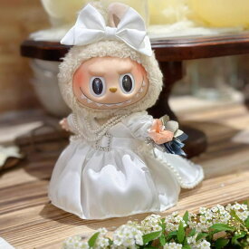 Labubu 服 ラブブ 服 ブランド 17cm 洋服 服装 衣装 コスチューム 着せ替え ぬいぐるみ 服 人形 ドール 服 セット 服セット 5点セット ウエディングドレス リボン ネックレス ブーケ 靴 新婦 花嫁 結婚式 ウエルカムスペース 小物 装飾 らぶぶ ぬい撮り オシャレ