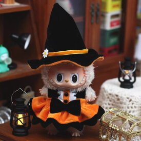 Labubu 服 ラブブ 服 ブランド 17cm 洋服 服装 衣装 コスチューム 着せ替え ぬいぐるみ 服 人形 ドール 服 セット 服セット 3点セット ハロウィン カボチャ ワンピース サロペット ゴースト 幽霊 小物 装飾 らぶぶ ぬい撮り オシャレ