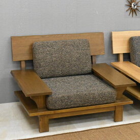 【SPセール終了まで2000円OFFクーポン配布中】 【開梱設置付】 和モダン木目がきれいな1Pソファー 高級タモ材フレーム ファブリック1人掛けソファー 1人用 天然木 応接ソファー 応接セット モダン お手入れ簡単 和室 洋室 畳 無垢材 glo 和風ソファー glo-st19-3c