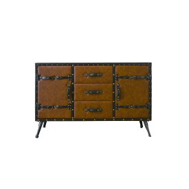 サイドボード おしゃれ 120幅 キャビネット リビング収納 レトロ アンティーク ヴィンテージ 引出し 3段 脚付き アイアン インダストリアル ブルックリン 開き扉 ユニーク ガレージ 古民家 カフェ st10-9l 【玄関渡し】