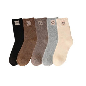 レディースソックス ルームソックス スニーカーソックス ロング靴下 暖かい 零下 防寒 保温 冷え対策 冬用 靴下 ミドル丈 選べる14柄 色アソート 5足組 裏パイル 厚手 蒸れにくい 色褪せにくい 毛玉出にくい 室内 伸縮性 抗菌 防臭 吸汗 速乾