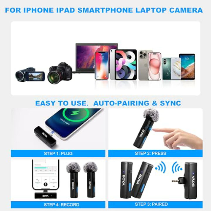 楽天市場】BOYALINK A2 ピンマイク スマホ外付けマイクワイヤレス  