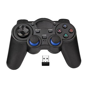USBワイヤレスゲームコントローラー ゲームパッド PC/ノートパソコンコンピュータ(Windows XP/7/8/10) & PS3 & Android & スチーム用 - [ブラック] (ブラック)
