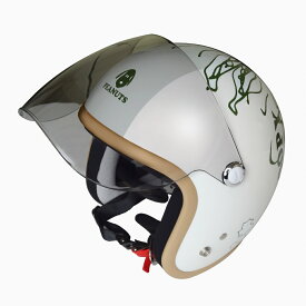 【送料無料】【AXS(アークス）】 【4560116094738】SNOOPY（スヌーピー）ジェットヘルメット シールド付 PEEK-A-BOO SNJ-73 フリーサイズ　57～59cm