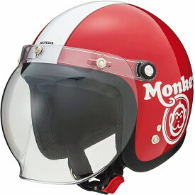 【HONDA】 Monkey ヘルメット レッド ×ホワイト　Mサイズ(57-58 未満) ホンダ　モンキー 0SHGC-JC1C-RM