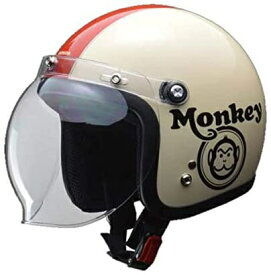 【HONDA】 Monkey ヘルメット アイボリー×レッド　 Lサイズ(59-60 未満) ホンダ　モンキー 0SHGC-JC1C-WL