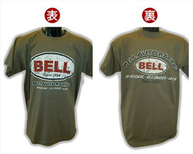 【モトグラフィックス】 【4580041200233】 MT-BELL-GREEN-L Tシャツ KHAKI-MILLTARY GREEN ＃L Bell Auto Racing
