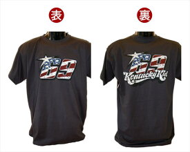 【モトグラフィックス】 【4580041202510】 MT-KENTUCKY-KID-L Tシャツ Nicky Hayden 69 ＃L GREY／GRAPHITE