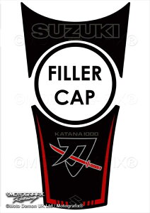 【定形外郵便】【モトグラフィックス】 【4580041244220】 MT-TS036KR タンクパッド BLK/GRY/RED KATANA 18-21