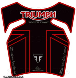 【定形外郵便】【モトグラフィックス】 【4580041244541】 MT-TT040KR タンクパッド BLK／GRY／RED TRIUMPH Speed Twin1200 19-21