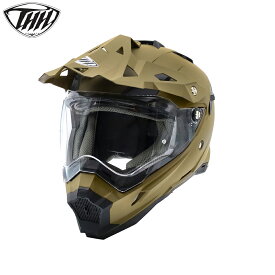 THH フルフェイスヘルメット TX-28 [マットグリーンオーカー]　インナーサンバイザー搭載モデル　オフロードモデル PinLock対応シールド装備