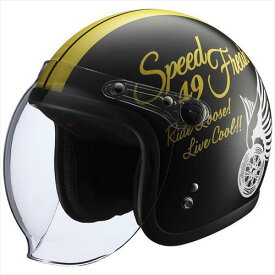 RIDEZ　ライズ 【4527625092587】 KnuckleHead SpeedFreak2 BK/YL (57-60cm)　バイク用ナックルヘッドヘルメット　ブラック/イエロー