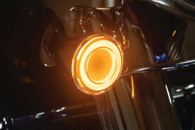 【4550255549183】 クリアキン フロントウインカーLEDコンバート 橙／橙 Amber Lens HD Bullet Style Turn Signals KURYAKYN