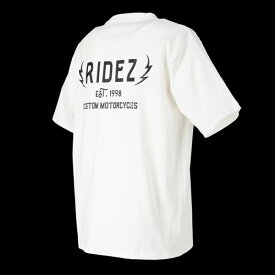 RIDEZ　ライズ 【4527625113756】 RIDEZ THUNDER LOGO TEE WH L RD7000　Tシャツ　ホワイト　Lサイズ
