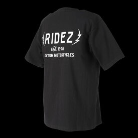 RIDEZ　ライズ 【4527625113770】 RIDEZ THUNDER LOGO TEE BK M RD7000　Tシャツ　ブラック　Mサイズ