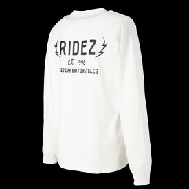 RIDEZ　ライズ 【4527625113992】 RIDEZ THUNDER LOGO L/S TEE WH L RD7004　ロングTシャツ　ホワイト　Lサイズ