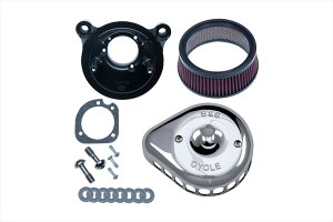 【4549950557807】 S&S ステルス エアクリーナーキット ミニティアドロップ クローム ツインカム(ケーブル2本引) 01-17 エスアンドエスサイクル