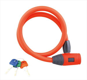 J&C 【4560299103364】 JC-048W コンパクトディンプル錠 レッド ワイヤーロック 盗難防止 カギ/サイクルロック 自転車 鍵 赤