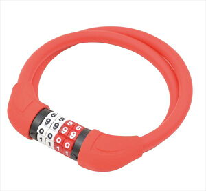 定形外 J&C 【4560299103722】 JC-059W 小型可変ダイヤルワイヤー錠 レッド 盗難防止 カギ/サイクルロック 自転車 鍵 赤