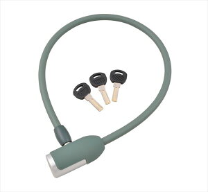 定形外 J&C 【4560299103838】 JC-063W ウェーブキーワイヤー錠 マットグリーン 自転車 盗難防止 カギ/サイクルロック 鍵 黒